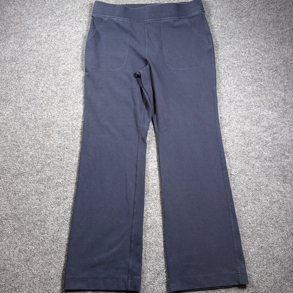 Duluth Trading Noga Naturale Pants Women L x 31 Navy Blue Cotton Stretch Bootcut
